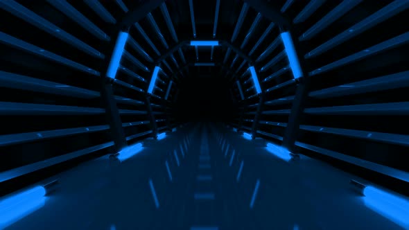 Loop Tunnel With Blue Lights
