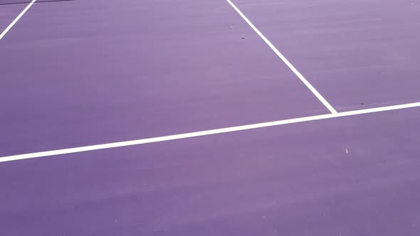 Aerial View of Drone Flying Over Tennis Court