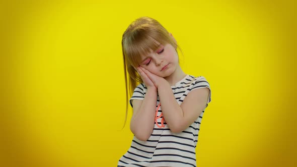 Bored Tired Blonde Teen Kid Child Girl Yawning Sleepy Inattentive Feeling Lack of Sleep Lazy alt