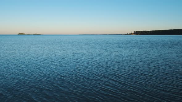 View of the sea at dawn. Handheld shooting alt