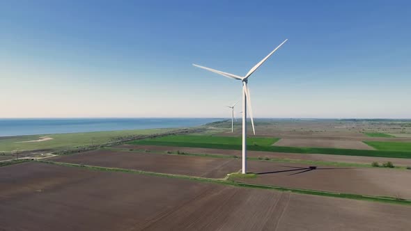Aerial View of Wind Turbines Energy Production alt