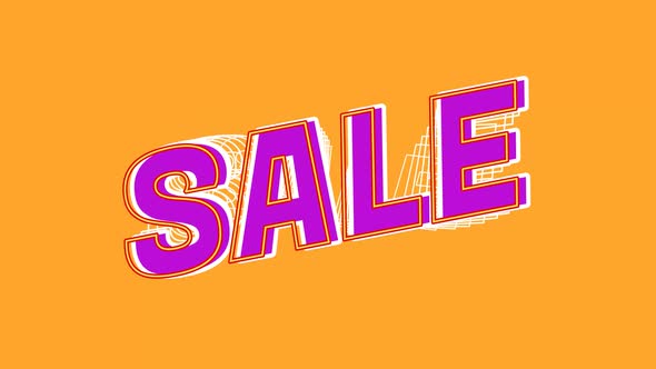 Sale Kinetic Typography Animation, Purple Orange Echo Motion