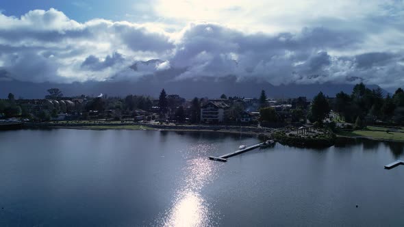 Pucon at Chilean Patagonia. Famous countryside city of Pucon Chile. alt
