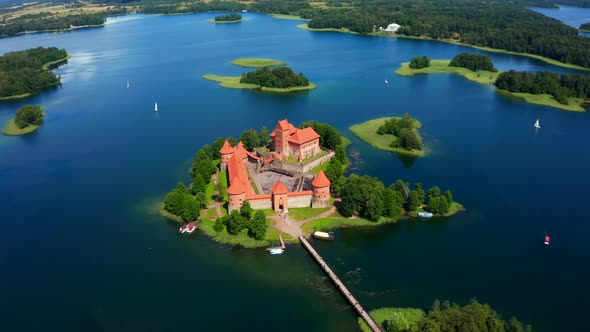 Trakai castle: medieval gothic Island castle, located in Galve lake alt
