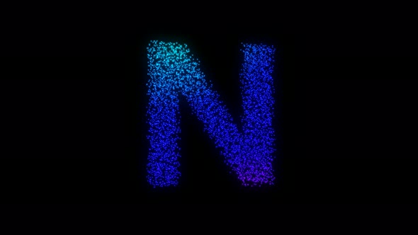 N Letter Gradient With Particles