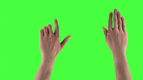 Pack of 20 Gestures Made By Male Hands to Control the Touch Screen on a Alpha Channel Background alt