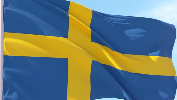 Sweden Flag Looping Background