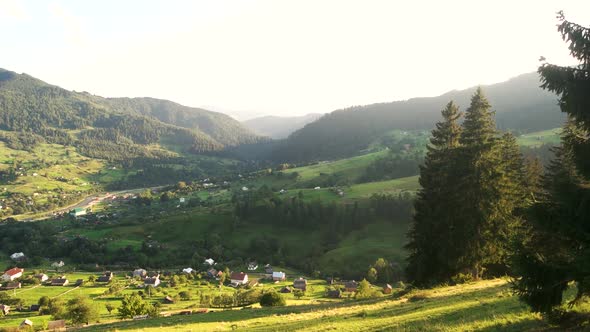 Village at Ukrainian Carpathian Mountains alt