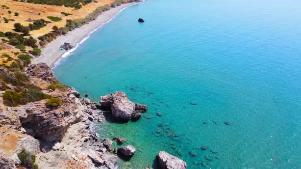 The Beach with Sea in Southern Crete Greece