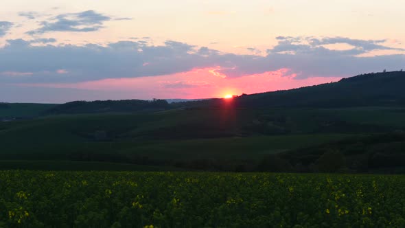 Timelapse of Beautiful Orange Sunset