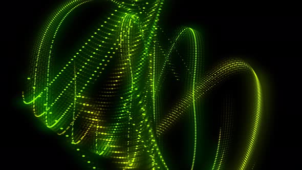 Abstract Green Glowing Particle Motion Background Motion Graphics Animated
