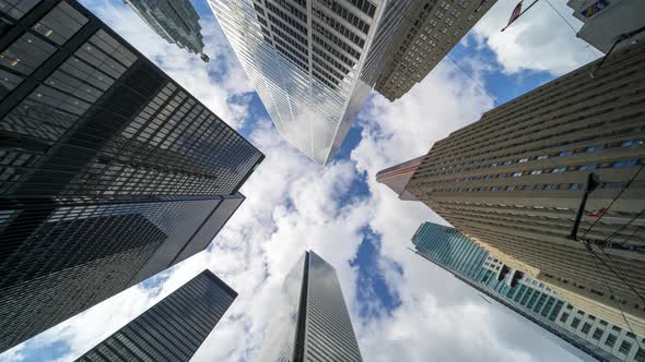 Financial District Office Building Lookup with Cloudy Sky Toronto