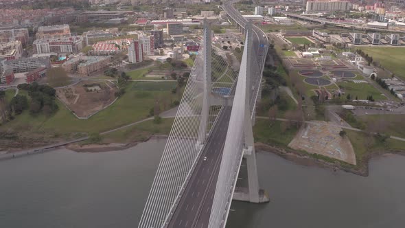 Aerial shot of Vasco da Gama Bridge