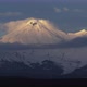 Winter Volcanic Landscape at Sunset Stunning View of Cone of Active Volcano - VideoHive Item for Sale