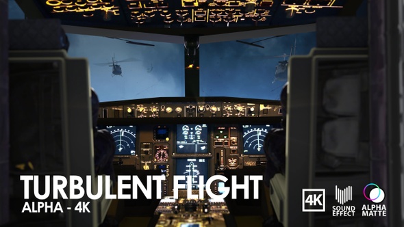 Rough Flight Cockpit Scene with Green Screen