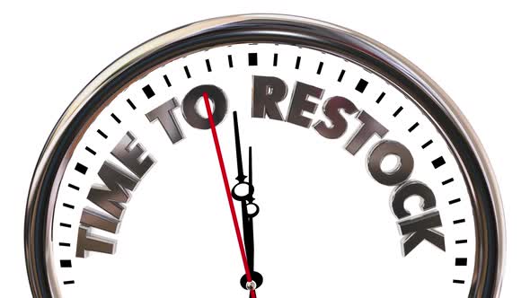 Time To Restock Clock Reorder Products Merchandise Sold Out 3d Animation alt