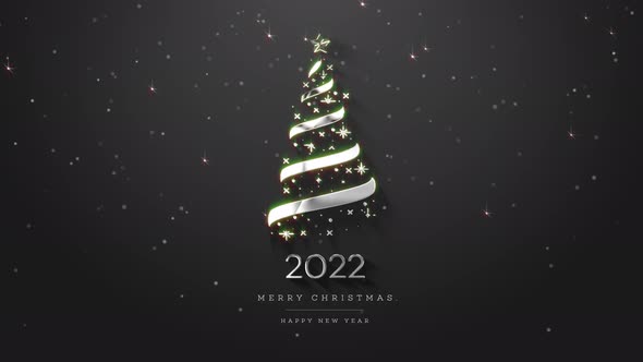 Christmas Previews Tech 2022 New Year Christmas Tree Black Background Loop By Enesm | Videohive