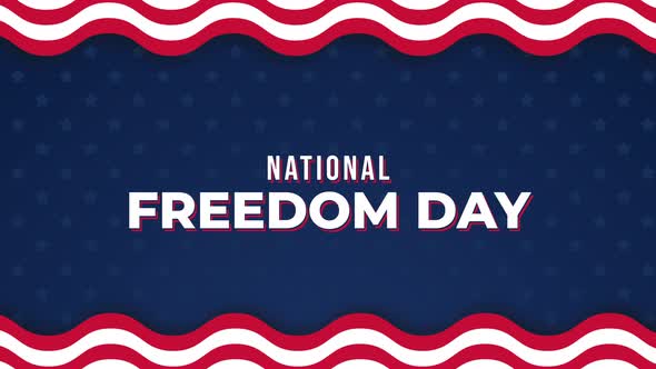 Blue background National Freedom Day in 4K