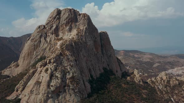 Aerial View of Rock Formation and Little City on the Foot