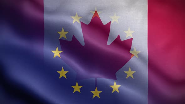EU Canada Flag Loop Background 4K