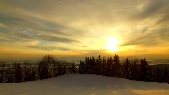 Winter Sunset in the Mountains