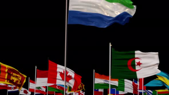 Sierra Leone Flag With World Flags In Alpha Channel