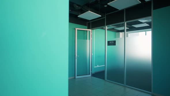 Natural Lighting Background Template the Interior of an Empty Office Space Walk Through the Office alt