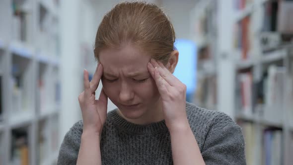 Tense Young Woman with Headache Frustrated Life alt