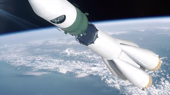 Vostok Space Rocket Booster Separation