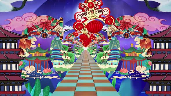 Chinese New Year Tradional Stage Motion Graphic