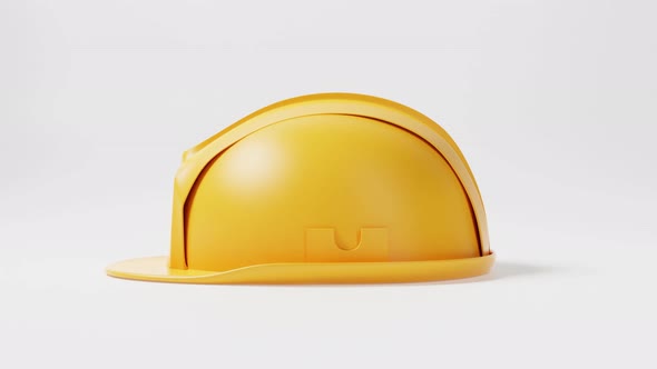 Seamless looping yellow hardhat construction helmet motion