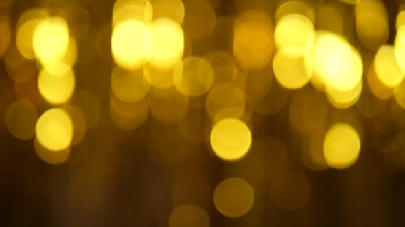 Festive Long Golden Tinsel Gleams in the Light alt