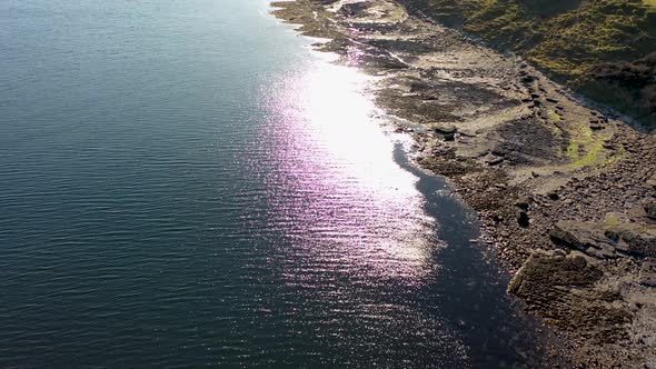 Aerial View of the Amazing Rocky Coast at Ballyederland By Dunkineely in County Donegal  Ireland alt