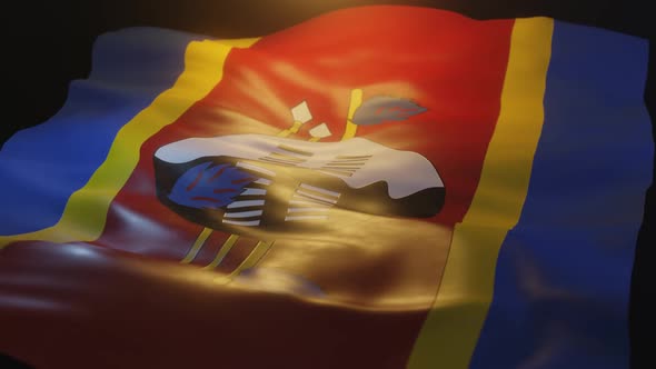 Eswatini / Swaziland Flag Low Angle View