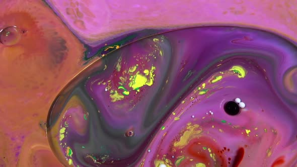 Abstract Organic Hypnotic Ink Colorful Paint Spreads