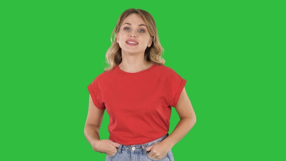 Emotional happy and positive beautiful young woman talking alt