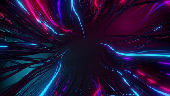 Neon Wires Tunnel 02, Motion Graphics | VideoHive