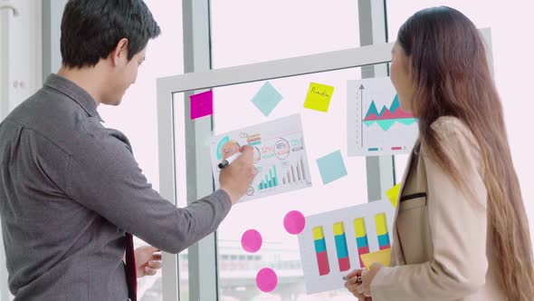 Business People Work on Project Planning Board alt