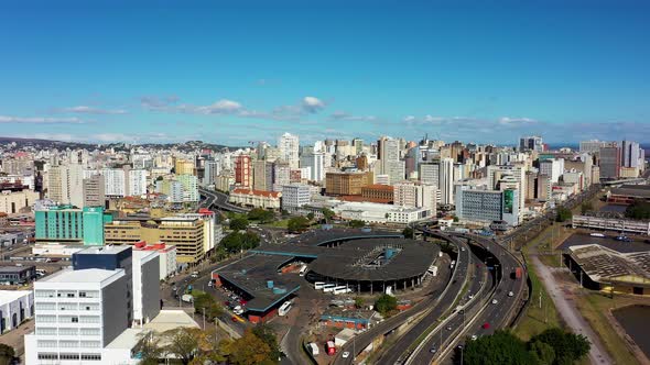 Porto Alegre, Brazil. Brazilian city skyline landmark. Buildings at downtown city. alt