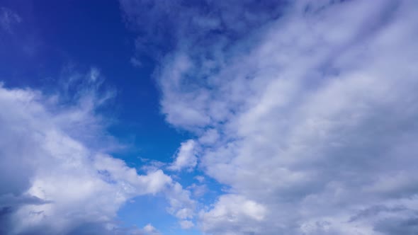 Blue Sky With Floating Dramatic Clouds Timelapse Background