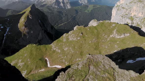 Aerial Crane Shot Of Monte Civetta in Dolomites Italy South Tyrol alt