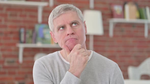 Thoughtful Senior Old Man Thinking alt