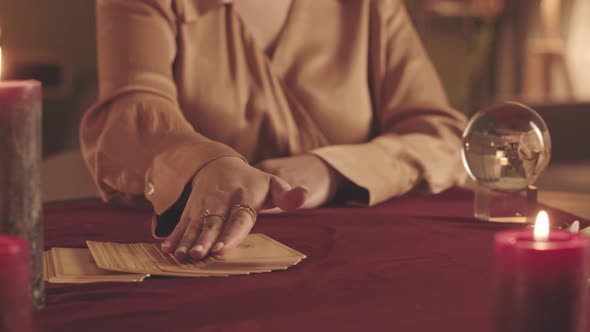 Fortune Teller Predicting Future with Tarot Cards alt