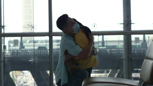 Father Hug In Airport