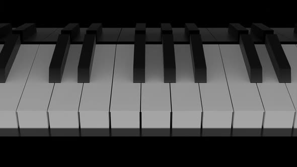 3d Render Playing Keys Of Old Piano Closeup