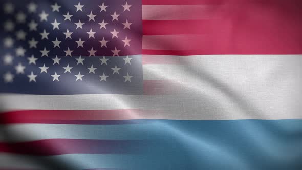 USA Luxembourg Flag Loop Background 4K