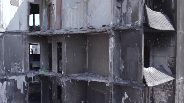 Residential Building Destroyed By the War in Ukraine Borodyanka Bucha District alt