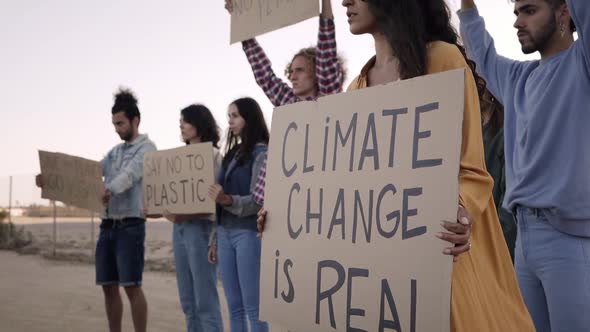 People Protesting for Problem in Ecology Environment Global Warming Industrial Influence