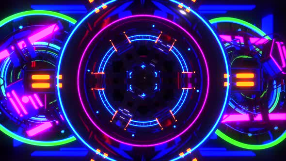 VJ Colorful Disco Kaleidoscope Background