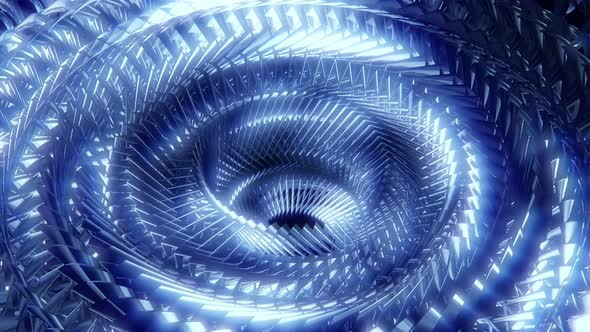 Blue Metal Circular Motion with Lines Animation